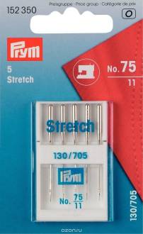 Набор игл для швейных машин "Prym", стрейч, №75, 5 шт