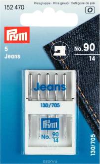 Набор игл для швейных машин "Prym", для джинсы, №90, 5 шт
