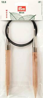 Спицы круговые Prym "Wood", цвет: черный, диаметр 12 мм, длина 80 см