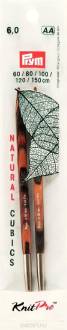 Спицы съемные Prym "Cubics Natural", диаметр 6 мм, 2 шт