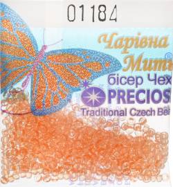 Бисер "Preciosa", прозрачный, цвет: оранжевый (01184), 10/0, 5 г. 544203_01184