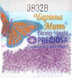 Бисер "Preciosa", матовый, с цветной серединой, цвет: фиолетовый (38328), 10/0, 5 г. 544203_38328