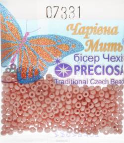 Бисер "Preciosa", непрозрачный, цвет: пастельный розовый (07331), 10/0, 5 г. 544203_07331