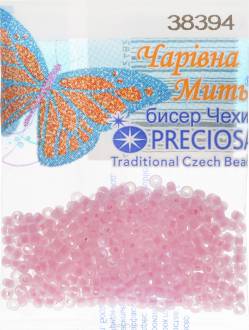 Бисер "Preciosa", матовый, с цветной серединой, цвет: розовый (38394), 10/0, 5 г. 544203_38394