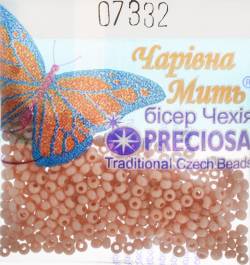Бисер "Preciosa", непрозрачный, цвет: персиковый (07332), 10/0, 5 г. 544203_7332