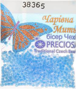 Бисер "Preciosa", матовый, с цветной серединой, цвет: голубой (38365), 10/0, 5 г. 544203_38365