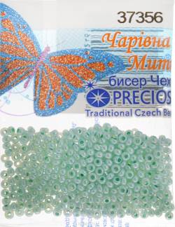 Бисер "Preciosa", глянцевый, с цветной серединой, цвет: бирюзовый (37356), 10/0, 5 г