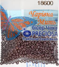 Бисер "Preciosa", непрозрачный, глянцевый, цвет: сливовый (18600), 10/0, 5 г