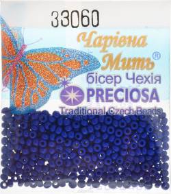 Бисер "Preciosa", непрозрачный, глянцевый, цвет: синий (33060), 10/0, 5 г