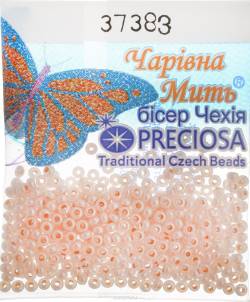 Бисер "Preciosa", глянцевый, с цветной серединой, цвет: жемчужный (37383), 10/0, 5 г
