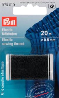 Нить эластичная "Prym", цвет: черный, 0,5 мм, 20 м