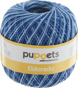 Пряжа для вязания крючком Puppets "Eldorado Multicolour", цвет: синий меланж (00054), 265 м, 50 г