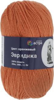 Пряжа для вязания Астра "Эвридика", цвет: оранжевый (10), 200 м, 100 г, 5 шт