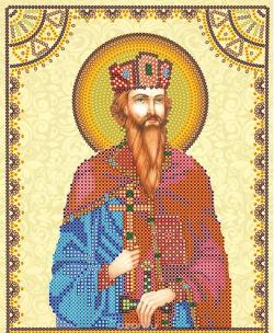 Схема для вышивки иконы бисером на холсте Абрис Арт "Святой Вячеслав", 17 х 23 см