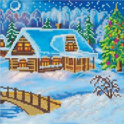 Схема для вышивки бисером на холсте Абрис Арт "Вечер Рождества", 20 x 20 см