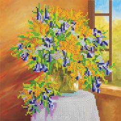 Схема для вышивки бисером на холсте Абрис Арт "Луговой букет", 20 x 20 см
