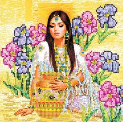 Схема для вышивки бисером на холсте Абрис Арт "У родника", 20 x 20 см