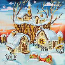 Схема для вышивки бисером на холсте Абрис Арт "Волшебная зима", 20 x 20 см