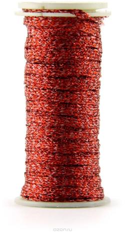 Нить для декорирования Kreinik "Iron On", термоклеевая, металлизированная, цвет: красный (6130), 3 м