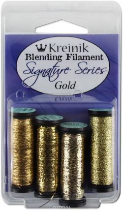 Набор ниток Kreinik "Blending Filament", цвет: золотистый, 4 шт