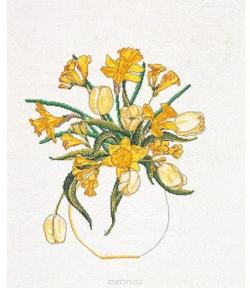 Набор для вышивания крестом Thea Gouverneur "Нарциссы", 38 х 47 см. 1063