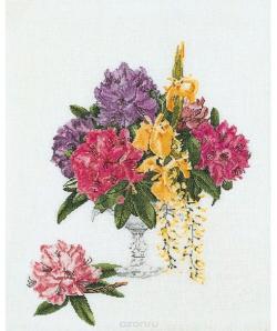 Набор для вышивания крестом Thea Gouverneur "Рододендрон", 58 х 68 см. 1074