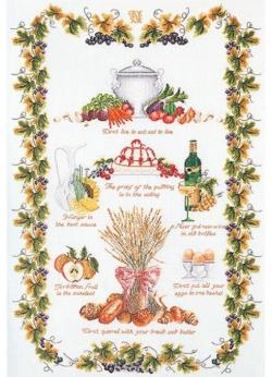 Набор для вышивания крестом Thea Gouverneur "Кухня Sampler", 55 х 70 см. 2027