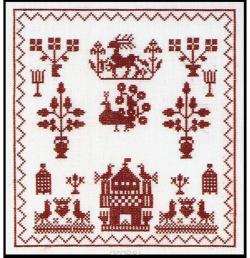 Набор для вышивания крестом Thea Gouverneur "Образцы 1767", 21 х 22,5 см. 2068