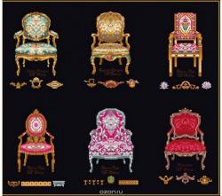 Набор для вышивания крестом Thea Gouverneur "Шесть стульев", 13 х 18 см. 3068.05