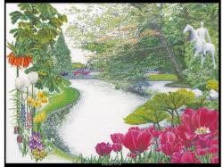 Набор для вышивания крестом Thea Gouverneur "Сад Keukenhof", 62 х 47 см. 431A