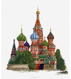 Набор для вышивания крестом Thea Gouverneur "Собор Покрова Пресвятой Богородицы, что на Рву", 34 х 37 см. 513A
