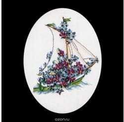 Набор для вышивания крестом Thea Gouverneur "Цветочная яхта", 30 х 40 см. 927A