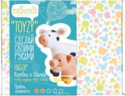 Toyzy Набор для изготовления игрушки из шерсти Коровка и свинка