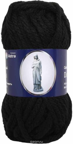 Пряжа для вязания Астра "Диона", цвет черный (02), 200 г, 60 м, 5 шт