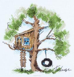 Набор для вышивания крестом Panna "Домик на дереве",  20 x 22,5 см
