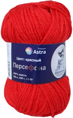 Пряжа для вязания Астра "Персефона", цвет: красный (03), 100 м, 100 г, 5 шт