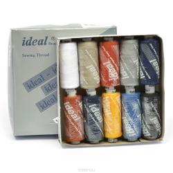 Набор швейных ниток "Ideal", №40, цвет: джинс, 366 м, 10 шт
