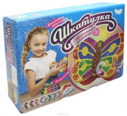 Danko Toys Набор для декорирования Шкатулка Сверкающая пайетка Бабочка