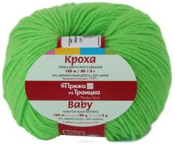 Пряжа для вязания Троицкая камвольная фабрика "Кроха", цвет: яркий салат (3298), 135 м, 50 г, 10 шт