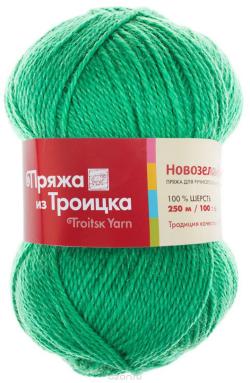 Пряжа для вязания Троицкая камвольная фабрика "Новозеландская", цвет: яркая зелень (0723), 250 м, 100 г, 10 шт