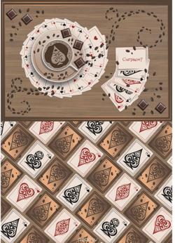 Рисовая бумага для декупажа Craft Premier "Кофейные карты", 28,2 х 38,4 см