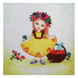 Набор для вышивания лентами Woman-Hobby "Серия Девочки №1", 13,5 х 13,5 см