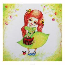 Набор для вышивания лентами Woman-Hobby "Серия Девочки №7", 13,5 х 13,5 см