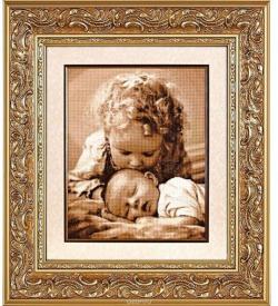 Набор для вышивания крестом Alisena "Люблю братика", 34 x 42 см