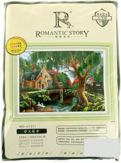 Набор для вышивания крестом Romantic Story "Домик у реки", 73 x 54 см