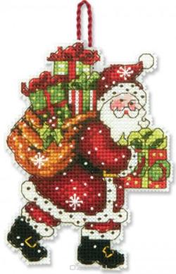 Набор для вышивания крестом Dimensions "Санта с мешком", 8,2 см х 11,4 см