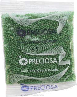 Бисер Preciosa "Ассорти", непрозрачный, глянцевый, цвет: зеленый (46), 10/0, 50 г