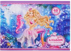 Альбом для рисования Hatber "Barbie заплетает косы", 40 листов