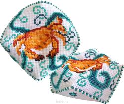 Набор для изготовления игольницы-бискорню Zengana "Золотой краб", 9,5 х 9,5 см. М-064