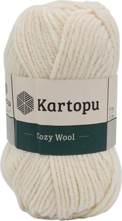 Пряжа для вязания Kartopu "Cozy Wool", цвет: кремово-белый (К025), 110 м, 100 г, 5 шт